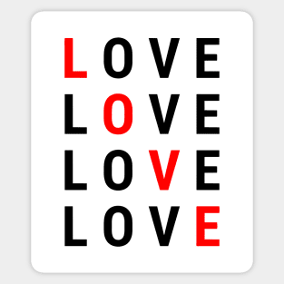 LOVE LOVE LOVE LOVE Black Sticker